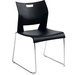 Global Duet&trade; Stacking Chairs - Black Polypropylene Seat - Black Polypropylene Back - Steel Frame - Sled Base - 1 Each