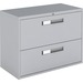 Global 9300 Series Centre Pull Lateral File - 2-Drawer - 18" x 36" x 27.1" - 2 x Drawer(s) for File - Letter, Legal, A4 - Lateral - Hanging Bar, Interlocking, Anti-tip, Pull Handle, Ball-bearing Suspension, Leveling Glide, Lockable, Durable, Reinforced - Gray - Steel