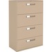 Global 9300 Series Centre Pull Lateral File - 4-Drawer - 18" x 36" x 54" - 4 x Drawer(s) for File - Letter, Legal, A4 - Lateral - Hanging Bar, Interlocking, Anti-tip, Pull Handle, Ball-bearing Suspension, Leveling Glide, Lockable, Durable, Reinforced - Nevada - Steel