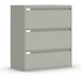 Global 9300 Series Full Pull Lateral File - 3-Drawer - 18" x 36" x 40.5" - 3 x Drawer(s) for File - Letter, Legal, A4 - Lateral - Pull Handle, Durable, Hanging Bar, Interlocking, Anti-tip, Leveling Glide, Lockable, Ball-bearing Suspension, Welded - Gray