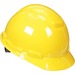 3M Non-vented Hard Hat - Ratchet, Non-vented, Comfortable, Low Profile, Lightweight, Cushioned, Adjustable Height, Breathable - Overhead Falling Objects Protection - Yellow - 1 Each