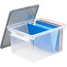 Storex Storage Case - External Dimensions: 14.5" Width x 20" Depth x 11.5"Height - 35.02 L - Media Size Supported: Letter - Heavy Duty - Stackable - Plastic - Gray, Clear - For Document, Folder, File - 1 Each