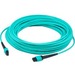 AddOn 80m MPO (Female) to MPO (Female) 12-Strand Aqua OM3 Fiber OFNR (Riser-Rated) Patch Cable - 100% compatible and guaranteed to work