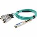AddOn Fiber Optic Network Cable - 16.40 ft Fiber Optic Network Cable for Network Device - First End: 1 x QSFP28 Network - Male - Second End: 4 x SFP28 Network - Male - 100 Gbit/s - 1 - TAA Compliant