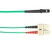 Black Box Fiber Optic Duplex Patch Network Cable - 9.80 ft Fiber Optic Network Cable for Network Device - First End: 2 x SC Network - Male - Second End: 2 x MT-RJ Network - Male - 10 Gbit/s - Patch Cable - LSZH - Green - TAA Compliant