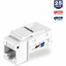 TRENDnet Cat6 Keystone Jack, 25-Pack Bundle, 90° Angle Termination, Compatible With Cat5, Cat5e, Cat6 Cabling, Color-Coded Labeling, Gold-Plated Contacts, Tool-less Design, White, TC-K25C6 - 25 Pack Cat6 RJ-45 Keystone Jack