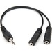 Rocstor Premium Slim Stereo Splitter Cable - 3.5mm Male to 2x 3.5mm Female - 1 x Mini-phone Male Stereo Audio - 2 x Mini-phone Female Stereo Audio - Nickel-plated Connectors - Black Cable 3.5mm TO 2x3.5mm M/F - 7.87" Mini-phone Audio Cable for iPhone, iPo