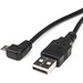 Rocstor Premium 1 ft Micro USB Cable - A to Right Angled Micro B - USB Type A Male - Micro USB Type B Male - 1ft - Black USB Cable - 1 ft USB Data Transfer Cable for Digital Camera, Smartphone, PDA, Tablet PC, GPS - First End: USB Type A - Male - Second E