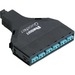 Panduit SFQ SFQ Cassette - 1 Pack - 1 x MPO/PC Network - Male - 12 x LC Network - Black, Aqua