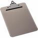 Business Source Spring Clip Plastic Clipboard - 8 1/2" x 11" - Spring Clip - Plastic - Smoke - 1 Each