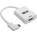 Eaton Tripp Lite Series USB-C to HDMI Adapter (M/F) 4K 60 Hz, HDCP 2.2, Right-Angle USB-C, White - 5.98" HDMI/Thunderbolt 3 A/V Cable for Ultrabook, Monitor, Workstation, Tablet, Audio/Video Device, Smartphone, Chromebook, Projector, Notebook, MacBook - F