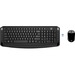 HP Wireless Keyboard And Mouse 300 - USB Wireless 2.40 GHz Keyboard - Black - USB Wireless Mouse - 1600 dpi - Black - Internet Key, Email, Search Hot Key(s) - Symmetrical - AAA