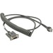 Zebra Coiled RS232 Serial Cable - 9 ft Serial Data Transfer Cable for Barcode Scanner - First End: 1 x 9-pin DB-9 RS-232 Serial - Female