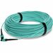 AddOn Fiber Optic Patch Network Cable - 180.45 ft Fiber Optic Network Cable for Network Device - First End: 1 x MPO Network - Female - Second End: 1 x MPO Network - Female - 10 Gbit/s - Patch Cable - OFNR, Riser - 50/125 µm - Aqua - 1