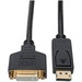 Eaton Tripp Lite Series DisplayPort to DVI Adapter Video Converter, Black (M/F), 1 ft. (0.31 m) - 1 ft DisplayPort/DVI-I Video Cable for Video Device, Notebook, Desktop Computer, Chromebook, Monitor, Projector - First End: 1 x DisplayPort Male Digital Vid