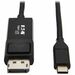 Eaton Tripp Lite Series USB-C to DisplayPort Adapter Cable (M/M), 4K 60 Hz, HDR, Locking DP Connector, 3 ft. (0.9 m) - 2.95 ft DisplayPort/Thunderbolt 3 A/V Cable for Smartphone, Projector, Chromebook, Notebook, Monitor, Tablet, MacBook, HDTV, Audio/Video