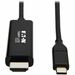 Eaton Tripp Lite Series USB-C to HDMI Adapter Cable (M/M), 4K 60 Hz, 4:4:4, Thunderbolt 3 Compatible, Black, 3 ft. (0.9 m) - 3 ft HDMI/Thunderbolt 3 A/V Cable for Smartphone, Projector, Chromebook, Notebook, Monitor, Tablet, Audio/Video Device, MacBook, H