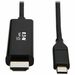 Eaton Tripp Lite Series USB-C to HDMI Adapter Cable (M/M), 4K 60 Hz, 4:4:4, Thunderbolt 3 Compatible, Black, 6 ft. (1.8 m) - 6 ft HDMI/Thunderbolt 3 A/V Cable for Smartphone, Projector, Chromebook, Notebook, Monitor, Tablet, Audio/Video Device, MacBook, H