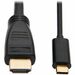 Eaton Tripp Lite Series USB-C to HDMI Active Adapter Cable (M/M), 4K 60 Hz, 4:4:4, HDCP 2.2, Mid-Cable Adapter, Black, 10 ft. (3.1 m) - 9.84 ft HDMI/Thunderbolt 3 A/V Cable for Smartphone, Projector, Chromebook, Notebook, Monitor, Tablet, Audio/Video Devi