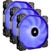 Corsair Air Series AF120 LED (2018) Blue 120mm Fan Triple Pack - 3 Pack - 4.72" Maximum Fan Diameter - 389 gal/min Maximum Airflow - 1400 rpm - Hydraulic Bearing - 3-pin - Blue LED - 3 pc(s) - Case, Heatsink - 4.6 Year Life