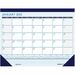 House of Doolittle Contempo Desk Pad - Large Size - Professional - Julian Dates - Monthly - 12 Month - January 2023 - December 2023 - 1 Month Single Page Layout - Desk Pad - Teal, Blue - Leatherette - 17" Height x 22" Width - Reference Calendar, Ruled Dai