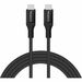 CODi 6' USB-C to USB-C Braided Nylon Charge & Sync Cable - 6 ft USB-C Data Transfer Cable - First End: 1 x USB Type C - Male - Second End: 1 x USB Type C - Male - Black