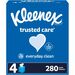 Kleenex Trusted Care Tissues - 2 Ply - 8.20" x 8.40" - White - Soft, Strong, Absorbent, Durable - For Home, Office, School - 70 Per Box - 280 / Pack
