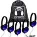 Hamilton Buhl 3.5mm SackOPhones - 5 Blue Wired Primo Headphones w/Bag