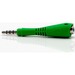 AVID Fishbone Flexible TRRS Adapter with 3.5mm Pin and Jack - 1 Pack - Mini-phone Audio Male - Mini-phone Audio Female - Green