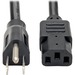 Eaton Tripp Lite Series Computer Power Cord, Right-Angle NEMA 5-15P to C13 - Heavy-Duty, 15A, 125V, 14 AWG, 6 ft. (1.83 m), Black - For Desktop Computer, Server, Monitor, Printer, Surge Protector, UPS, PDU - 125 V AC / 15 A - Black