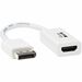 Eaton Tripp Lite Series DisplayPort to HDMI Active Adapter (M/F) - 4K 60Hz, HDR, DP 1.2, HDCP 2.2, White, 6 in. - 3.94" DisplayPort/HDMI A/V Cable for Audio/Video Device, Monitor, PC, MacBook, Chromebook, Tablet, MAC, Projector, HDTV, Graphics Card, Gamin