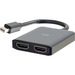 C2G 4K Mini DisplayPort to HDMI Monitor Splitter - Dual Monitor Hub - 3840 ? 2160 - HDMI Out
