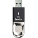 Lexar JumpDrive Fingerprint F35 USB 3.0 Flash Drive - 32 GB - USB 3.0 Type A - Black - 256-bit AES