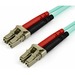 StarTech.com 15m OM4 LC to LC Multimode Duplex Fiber Optic Patch Cable- Aqua - 50/125 - Fiber Optic Cable - 40/100Gb - LSZH (450FBLCLC15) - Fiber Optic Network Cable for Network Device - First End: 2 x LC Network - Male - Second End: 2 x LC Network - 100 