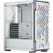 Corsair iCUE 220T RGB Airflow Tempered Glass Mid-Tower Smart Case - White - Mid-tower - White - Steel, Tempered Glass - 4 x Bay - 3 x 0.47" x Fan(s) Installed - 0 - Mini ITX, ATX, Micro ATX Motherboard Supported - 6 x Fan(s) Supported - 2 x Internal 3.5" 