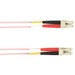 Black Box Fiber Optic Duplex Patch Network Cable - 3.20 ft Fiber Optic Network Cable for Network Device - First End: 2 x LC Network - Male - Second End: 2 x LC Network - Male - 1 Gbit/s - Patch Cable - OFNR - 62.5/125 µm - Pink - TAA Compliant