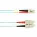 Black Box Fiber Optic Duplex Patch Network Cable - 6.50 ft Fiber Optic Network Cable for Network Device - First End: 2 x SC Network - Male - Second End: 2 x LC Network - Male - 10 Gbit/s - Patch Cable - OFNP - 50/125 µm - Aqua - TAA Compliant