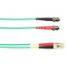 Black Box Fiber Optic Patch Network Cable - 23 ft Fiber Optic Network Cable for Network Device - First End: ST Network - Male - Second End: LC Network - Male - 1 Gbit/s - Patch Cable - OFNP - 9/125 µm - Green - TAA Compliant
