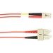 Black Box Fiber Optic Duplex Patch Network Cable - 16.40 ft Fiber Optic Network Cable for Network Device - First End: 2 x SC Network - Male - Second End: 2 x LC Network - Male - 10 Gbit/s - Patch Cable - LSZH - 50/125 µm - Red - TAA Compliant