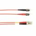Black Box Fiber Optic Duplex Patch Network Cable - 6.50 ft Fiber Optic Network Cable for Network Device - First End: 2 x ST Network - Male - Second End: 2 x LC Network - Male - 10 Gbit/s - Patch Cable - OFNP - 50/125 µm - Red - TAA Compliant