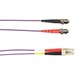 Black Box Fiber Optic Duplex Patch Network Cable - 6.50 ft Fiber Optic Network Cable for Network Device - First End: 2 x ST Network - Male - Second End: 2 x LC Network - Male - 10 Gbit/s - Patch Cable - OFNP - 50/125 µm - Purple - TAA Compliant