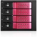iStarUSA BPN-DE340HD Drive Enclosure for 5.25" - Serial ATA/600 Host Interface Internal - Black, Red - Hot Swappable Bays - 4 x HDD Supported - 4 x Total Bay - 4 x 3.5" Bay - Aluminum