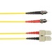 Black Box Colored Fiber OS2 9-Micron Singlemode Fiber Optic Patch Cable - Duplex, Plenum - 32.81 ft Fiber Optic Network Cable for Network Device - First End: 2 x ST Network - Male - Second End: 2 x SC Network - Male - 1 Gbit/s - Patch Cable - 9/125 &micro