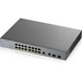 ZYXEL 16-port GbE Smart Managed PoE Switch with GbE Uplink - 16 Ports - Manageable - 2 Layer Supported - Modular - 2 SFP Slots - 250 W PoE Budget - Twisted Pair, Optical Fiber - PoE Ports - Rack-mountable - Lifetime Limited Warranty