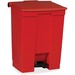 Rubbermaid Commercial Step On Container - Step-on Opening - Overlapping Lid - 18 gal Capacity - Puncture Resistant, Heavy Duty - 26.5" Height x 19.8" Width x 16.1" Depth - Plastic - Red - 1 Each