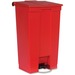 Rubbermaid Commercial Step On Container - Step-on Opening - Overlapping Lid - 23 gal Capacity - Puncture Resistant, Heavy Duty, Pedal Control - 32.5" Height x 19.8" Width x 16.1" Depth - Plastic, Polyethylene - Red - 1 Each