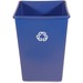 Rubbermaid Commercial Untouchable Square Recycling Container - 35 gal Capacity - Square - Easy to Clean, Weather Resistant, Compact - 6.3" Height x 20.1" Width - Plastic - Blue - 1 Each