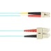 Black Box Colored Fiber OM4 50/125 Multimode Fiber Optic Patch Cable - LSZH - 9.84 ft Fiber Optic Network Cable - Patch Cable - LSZH - 50/125 µm - Aqua