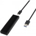 SYBA Multimedia SD-ENC40146 Drive Enclosure - USB 3.1 Type C Host Interface External - Black - 1 x Total Bay - Aluminum