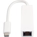 V7 White USB Video Adapter USB-C Male to RJ45 Male - 3.94" RJ-45/USB Network Cable for Network Device, Computer - First End: 1 x USB Type C - Male - Second End: 1 x RJ-45 Network - Male - 1 Gbit/s - Shielding - White